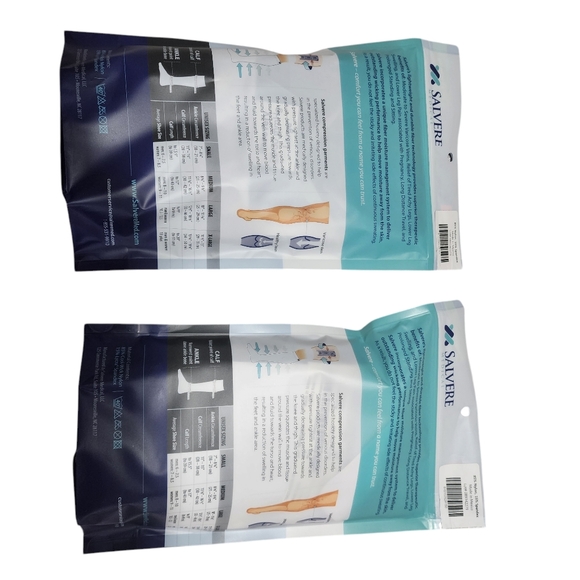 ❤️2/$15 Salvere Knee High, black Compression Closed Toe Unisex Socks, 20-30 mmHg - Picture 2 of 8